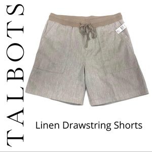 NWT Talbots Linen Shorts w/Drawstring Waist